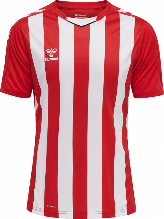 Hummel - Core Xk Striped Jersey Jr - True Red & vit