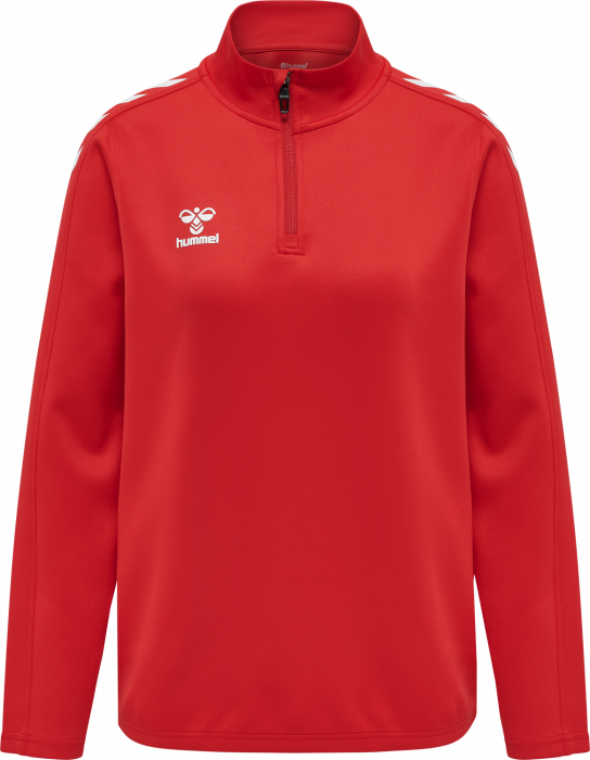 Hummel - Core Xk Half Zip Sweater Women - True Red & branco